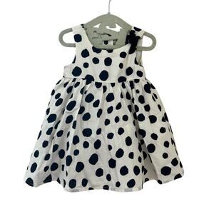 babyGap White Dress with Navy Polka Dots 12m